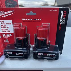 Milwaukee M12 XC4.0 2 Pack Batteries