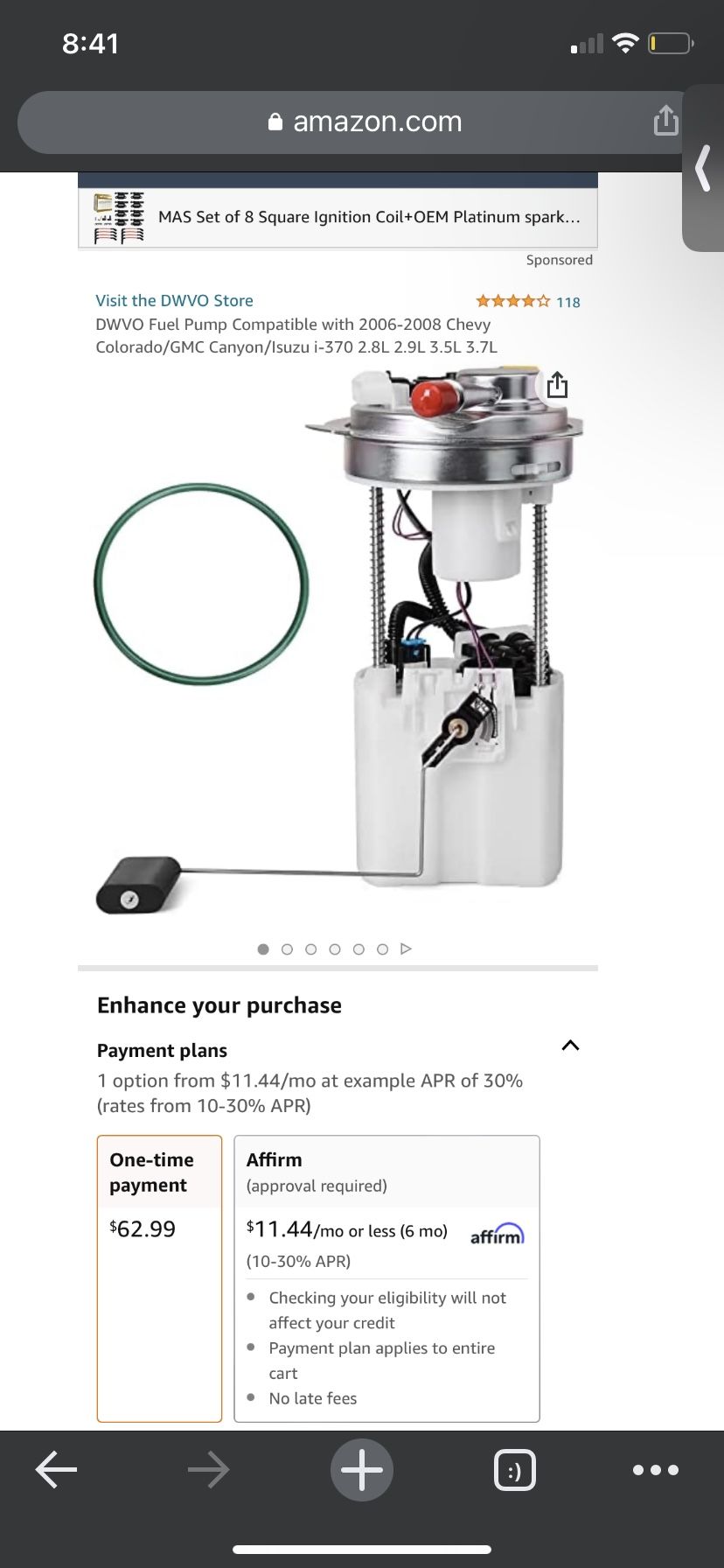 DWVO Fuel Pump Compatible With 8L 2.9L 3.5L 3.7L