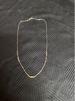 ✨ Authentic 10K Italian Gold Beaded Station Necklace – Minimalist Elegant Chain | Perfect Everyday Gift 💛