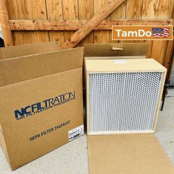 NC Filtration HEPA Filter 24x24x11.5 99.97% Efficiency Particle Board Gasket