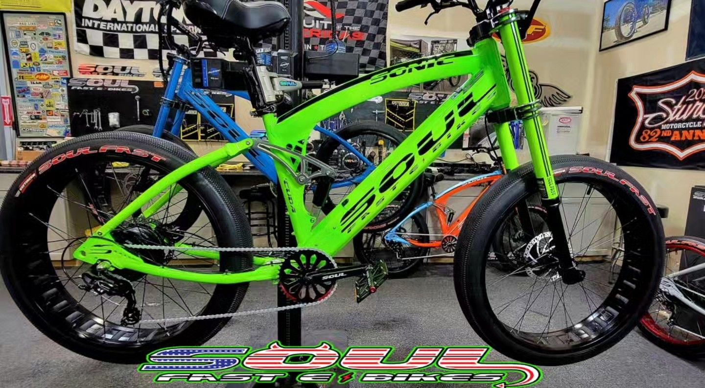 1500W SUPER FAST CUDA' SOUL FAST E BIKES. TEAM GREEN EDITION