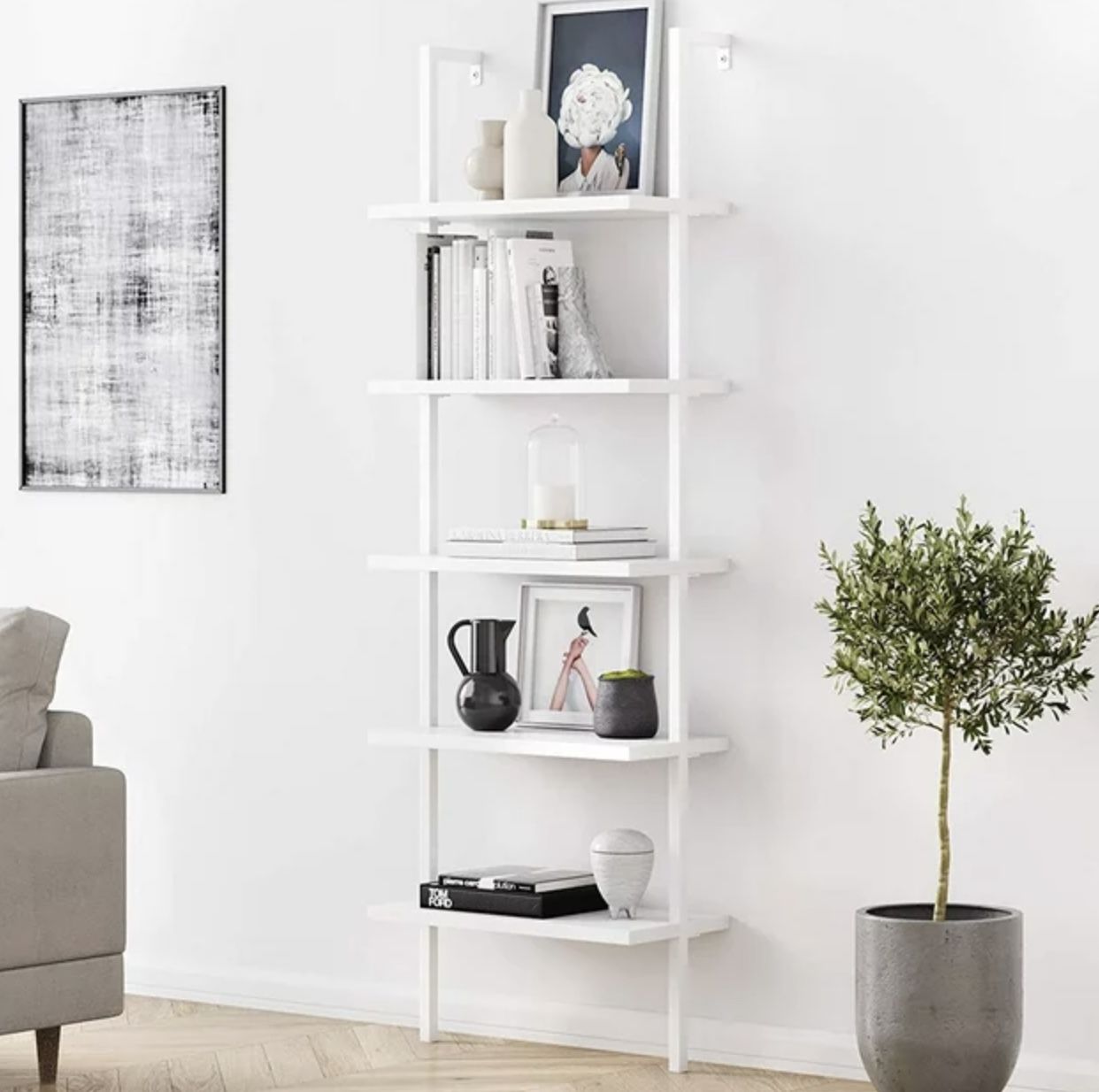 Bookshelf / Bookcase Industrial Ladder Style