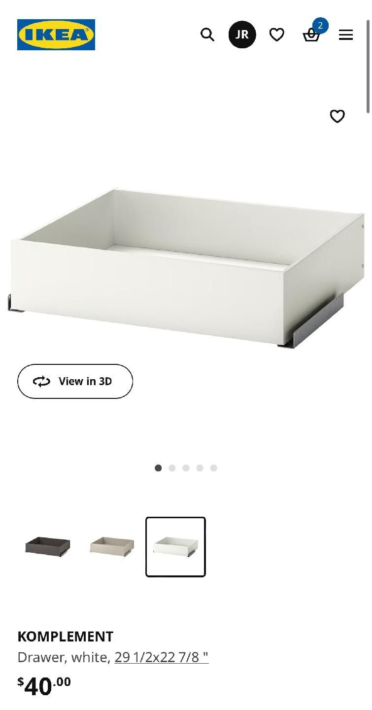 Ikea Komplement Drawers for Pax Wardrobe