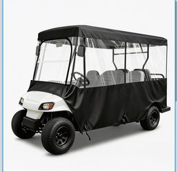 Golf Cart Rain Cover 6 Passenger - Driving Enclosure for 119" Extended Roof