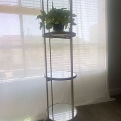 Brass Coated 3-tier Mirrored Shelf