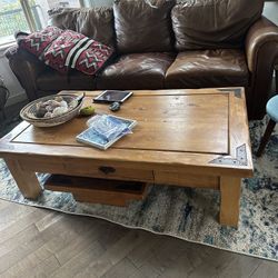 Leather Couch And Coffee Table