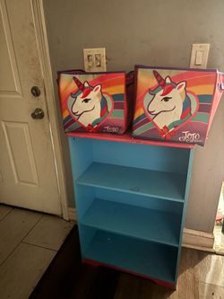 JoJo Siwa shelf and cubbies