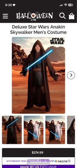 Star Wars Anakin Skywalker Adult Size Small Complete Costume+Real Anakin Boots