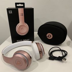 Beats Solo3 Wireless On-Ear Headphones - Apple W1 Headphone Chip, Class 1 Bluetooth, Built-in Microphone - Rose Gold  