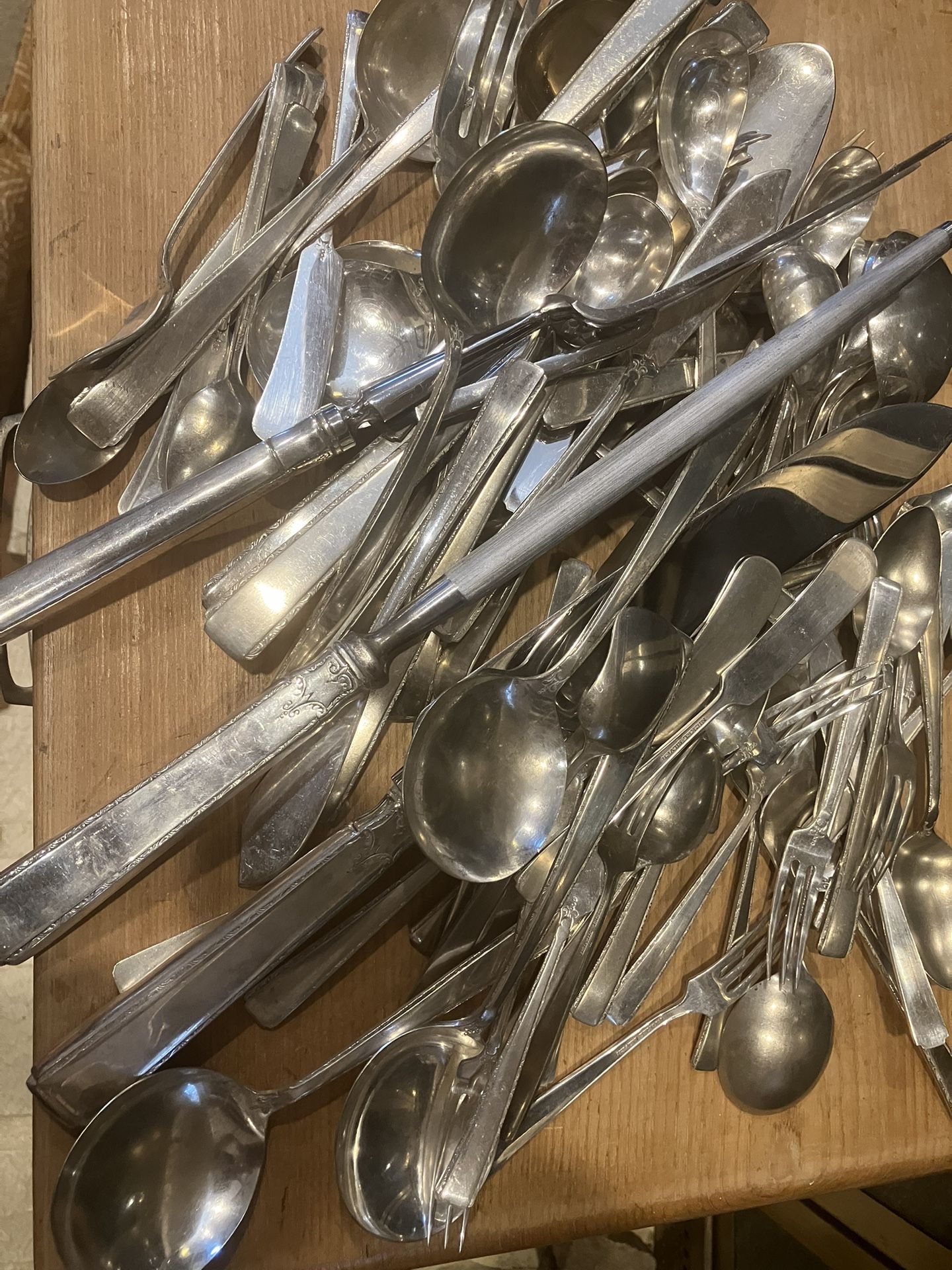 Antique Nickel Silver Flatware.
