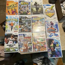 Wii Games and 2 accessories. 