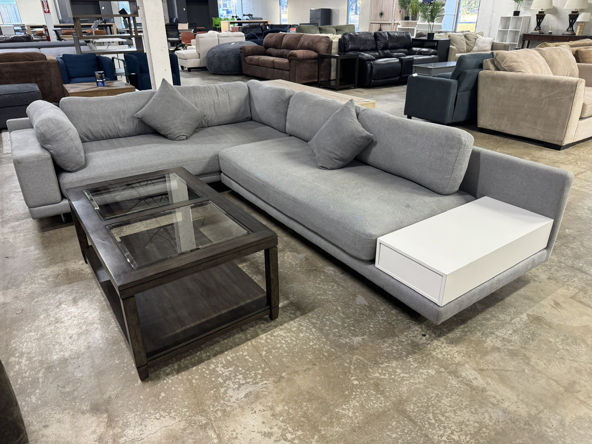 Gray Rove Concepts Sectional and Coffee Table