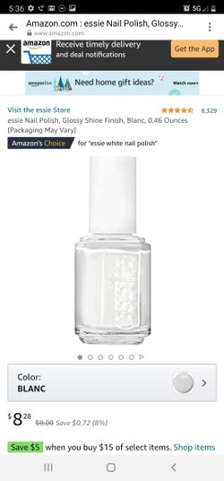 essie Nail Polish, Glossy Shine Finish, Blanc, 0.46 Ounces
