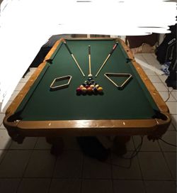 Slate Pool Table with Accessories & Top Cover