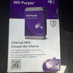 Western Digital WD Purple 4TB Internal Surveillance Hard Drive. Specifically designed for 24/7 surveillance recording systems. Offers 4 Terabytes of s