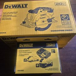 DEWALT CIRCULAR SAW 61/2 , AND BATTERYS 6AH, 4AH KIT 
