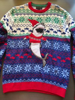 Blizzard Bay Women's Shark Design Christmas Sweater (Size M)