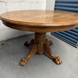 Oak Claw Foot Pedestal Table (Expandable)