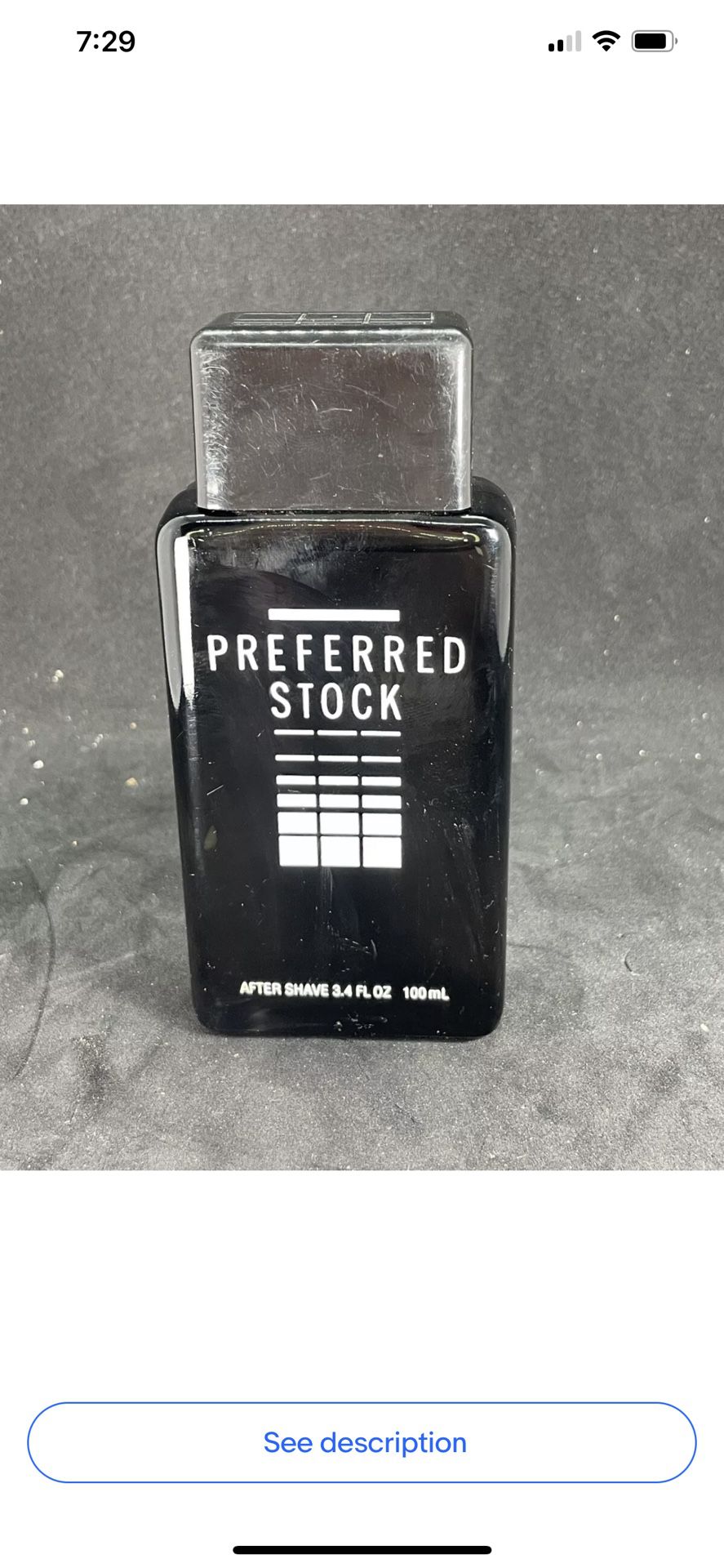 Preferred Stock Aftershave For Men 3.4 OZ 100 mL  By Coty (No Box) VINTAGE  New