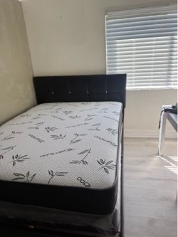 Queen bed frame with mattress all new furniture free delivery free installation