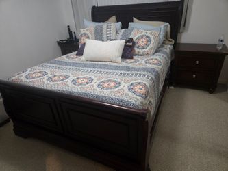Bed frame with night stands