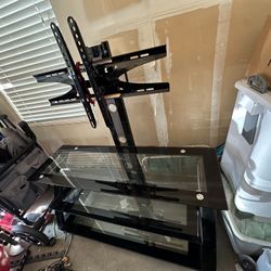 TV STAND! Great SHAPE. Held A 65Inch Glass Plasma