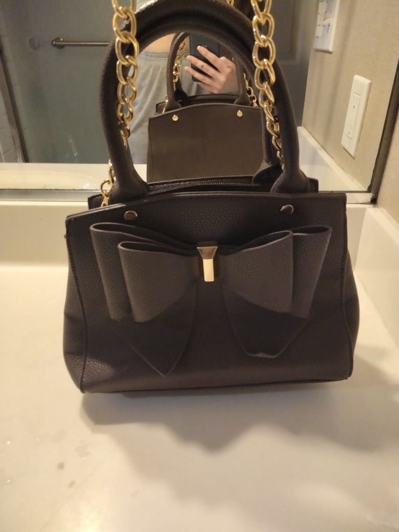Like Dreams Brown Bow Purse
