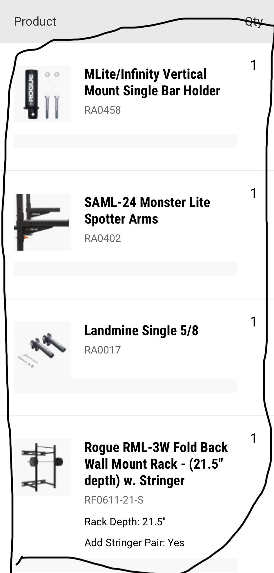 Rogue Wall-Mounted Rack with Accessories.