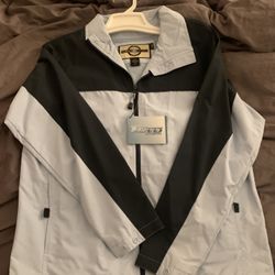 NEW BLUE COLOR LADIES SIZE MEDIUM JACKET NORTH END TECNO TEXTURES ALL CLIMATE FROSTED SKY LONG SLEEVE COAT NORTH END COMANY LOGO ON BACK  Cash only  P