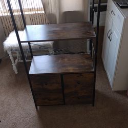 Shelving unit cabinet no smoke no pets foldable drawers $25 or best offer