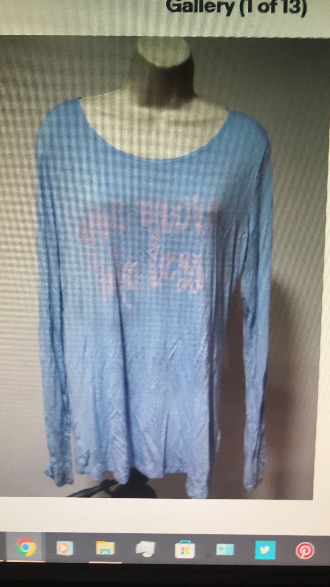 Gaiam Harmony Long Sleeve Tee Yoga Women's Extra Large "Give More Take Less"