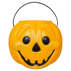 Vintage Halloween Pumpkin Candy Bucket Blow Mold Pail General Foam Plastics USA