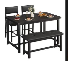 ❤️‍🔥 D）Garvee Space-Saving 4-Piece Wooden Dining Table Set