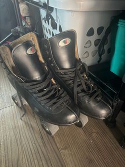 Riedell Black Leather Roller Skates size 11