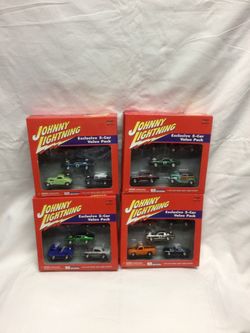 🔥 2000 🔥 Johnny Lightning 🔥 Exclusive 5 - car Value Pack ❗️Four Sets MIB ❗️💥 25 Years Old 💥📌 Collectors Items 📌💥