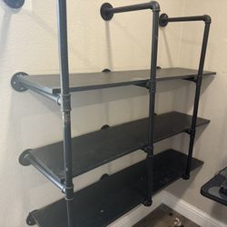 Pipe Shelf Shelves Shelving Bracket Black 