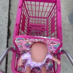 Pretend Shopping Car, Stroller & Bed 