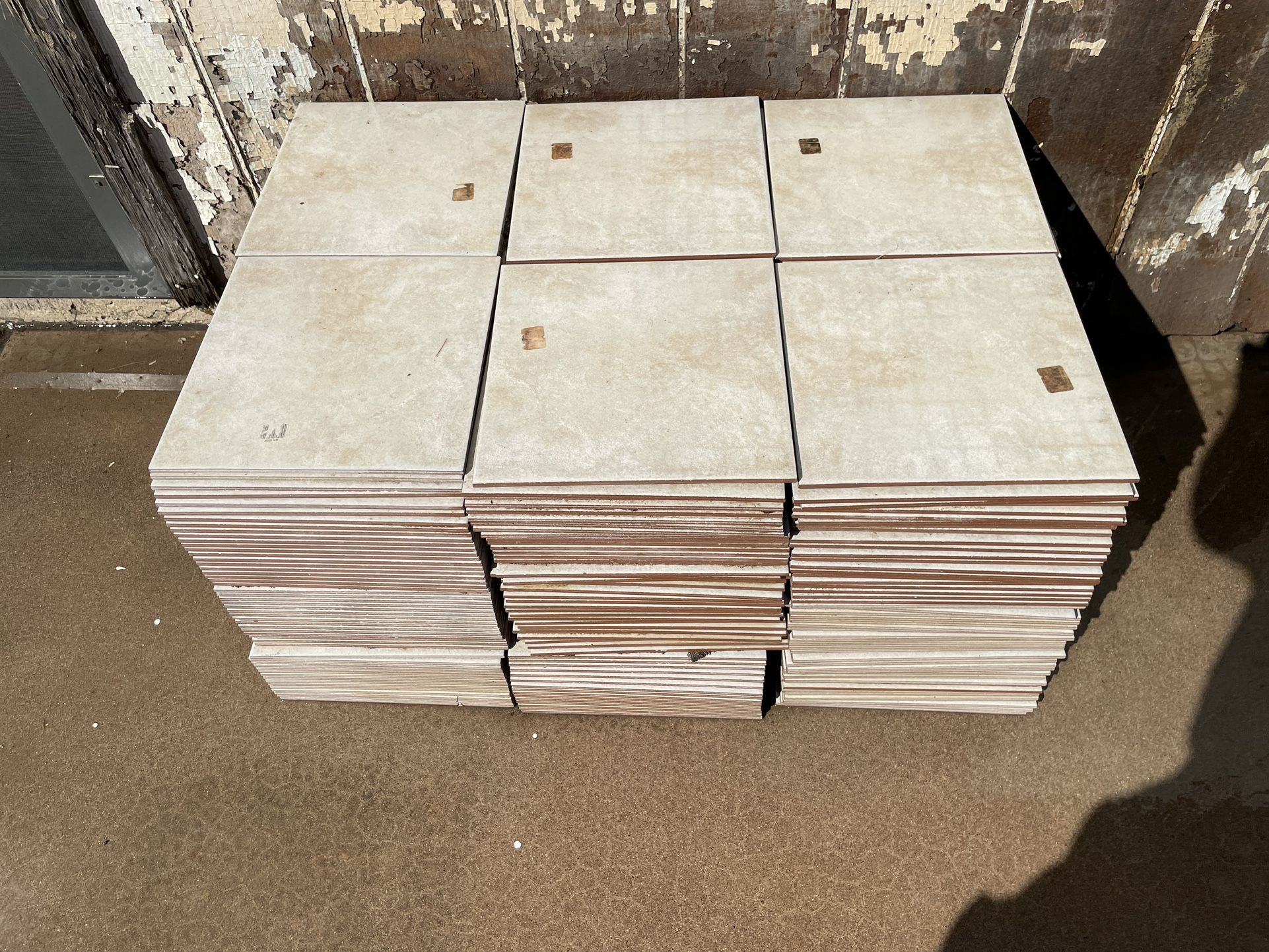 Brand new Home Depot beige travertine tile.