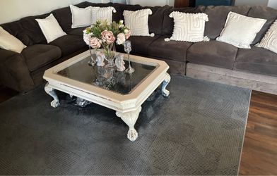 Brown sectional couch