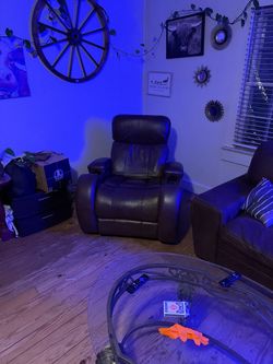 Dark Brown Leather Power Recliner Chair