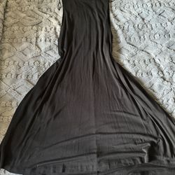H&M Black Fit Flare Summer Dress Midi 