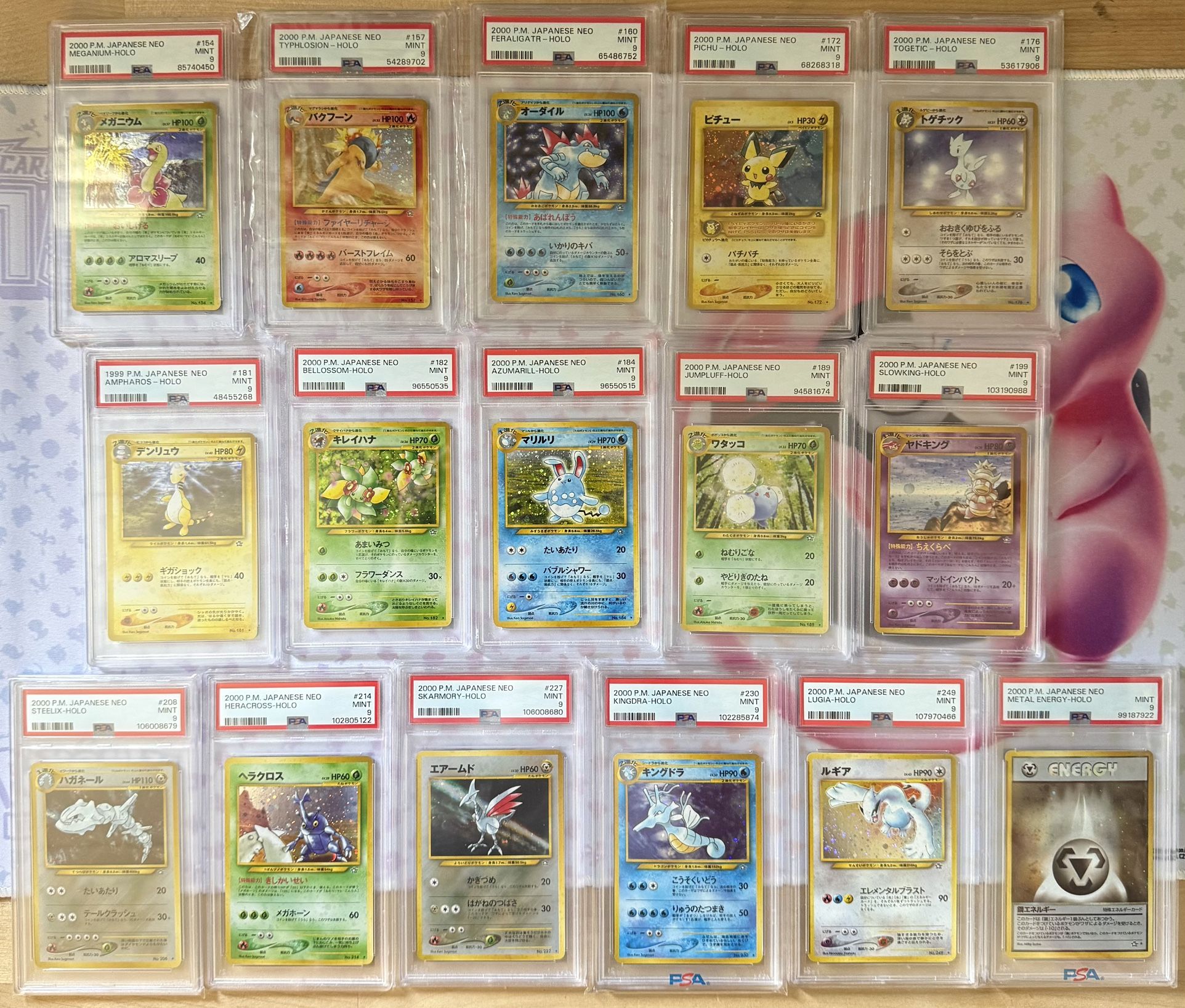 2000 Pokemon Neo Genesis Japanese Holo Rare PSA 9
