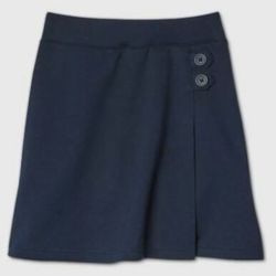 New NWT Cat & Jack™  Navy Blue Girls' Stretch School Uniform Knit Skort Skirt Size Large L (10/12)