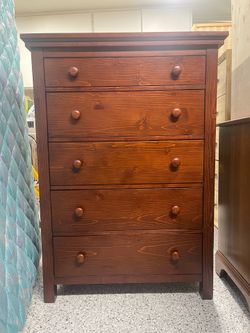 Pottery Barn Mason Dresser with 5 drawers/ tall chest of cabinet
