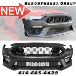 Fits 18-23 Ford Mustang Mach 1 Style PP Front Bumper Cover Conversion Unpainted