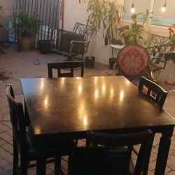 4 Chair High Top Wood Table 