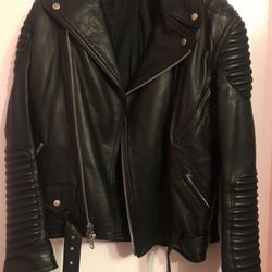 Genuine Diesel Leather Black Slim Fit Motorcycle Jacket. 