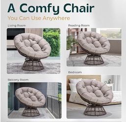 Papasan Outdoor & Indoor Chair - Brown Frame and Silver Cushion
