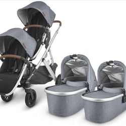 Brand New UppaBaby Twin Baby Stroller With Bassinets 