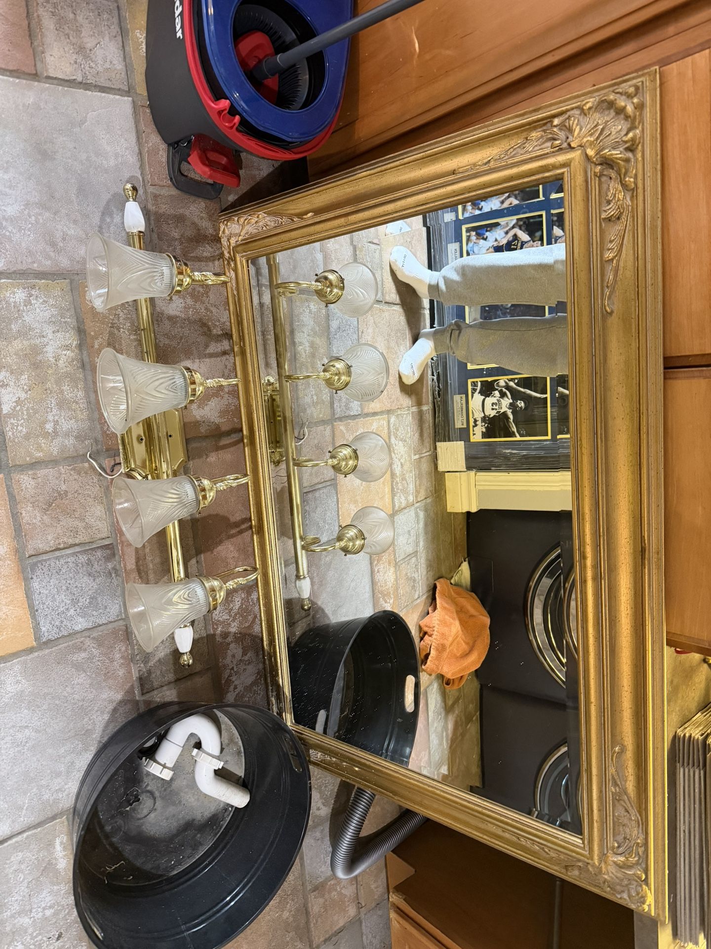 Mirror And Light Fixture